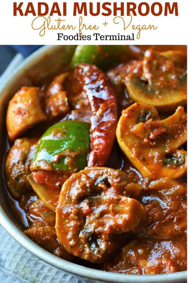 spicy kadai mushroom curry