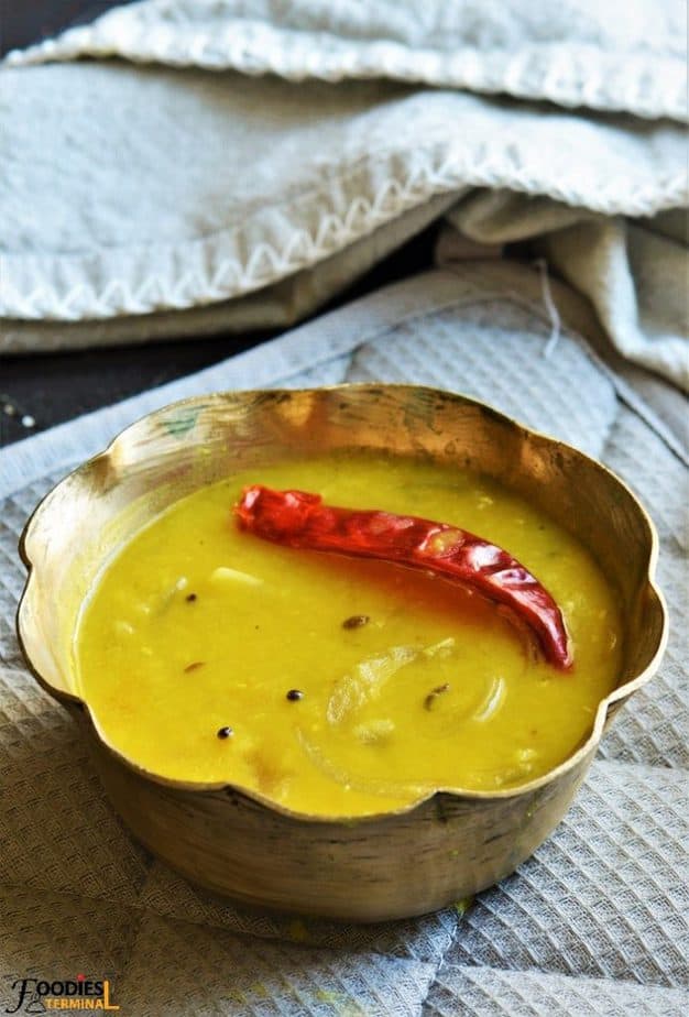 Bengali Masoor dal recipe in a brass bowl