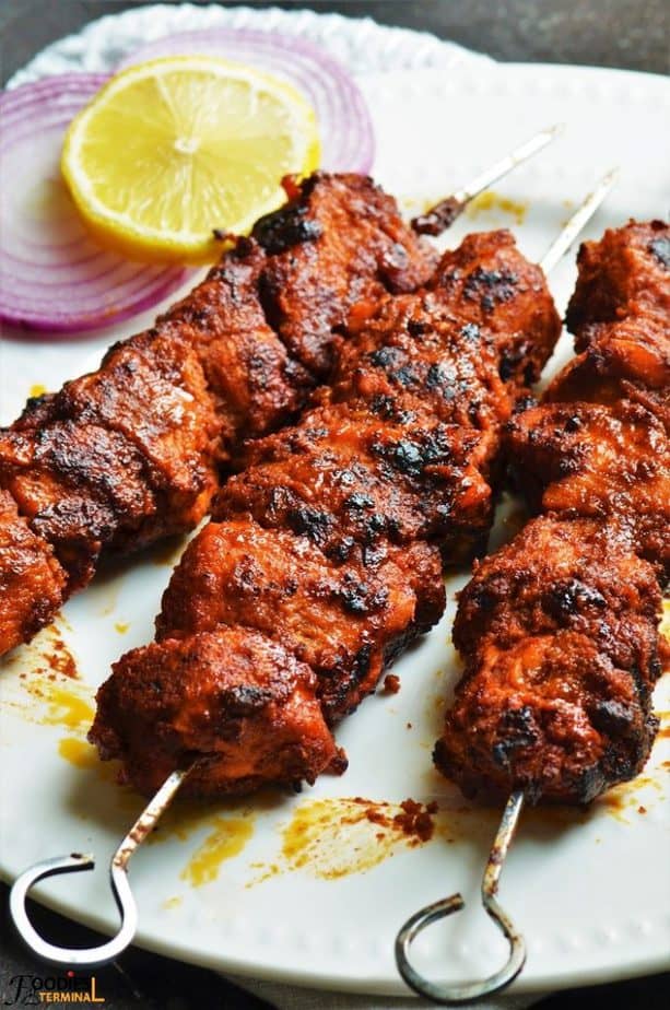 Brochetas metálicas de Angara Kabab de pollo