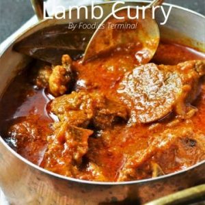 Lamb curry instant pot in a copper pot