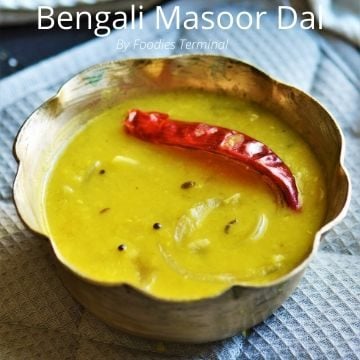 Bengali masoor dal recipe with onion tadka