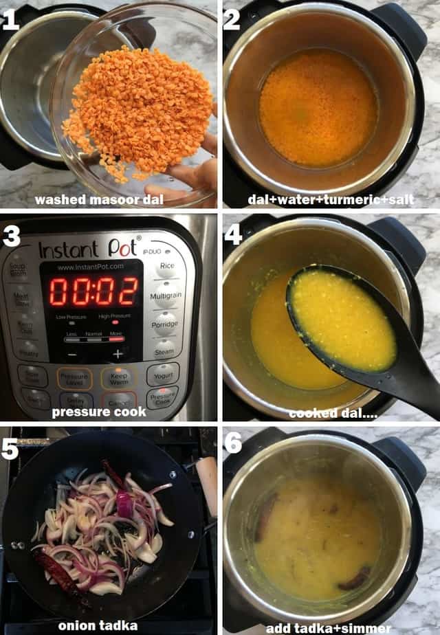 Bengali Masoor Dal Recipe (Instant Pot) Pyaz diye Masoor Dal