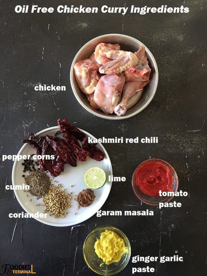 Oil Free Chicken Curry Ingredients