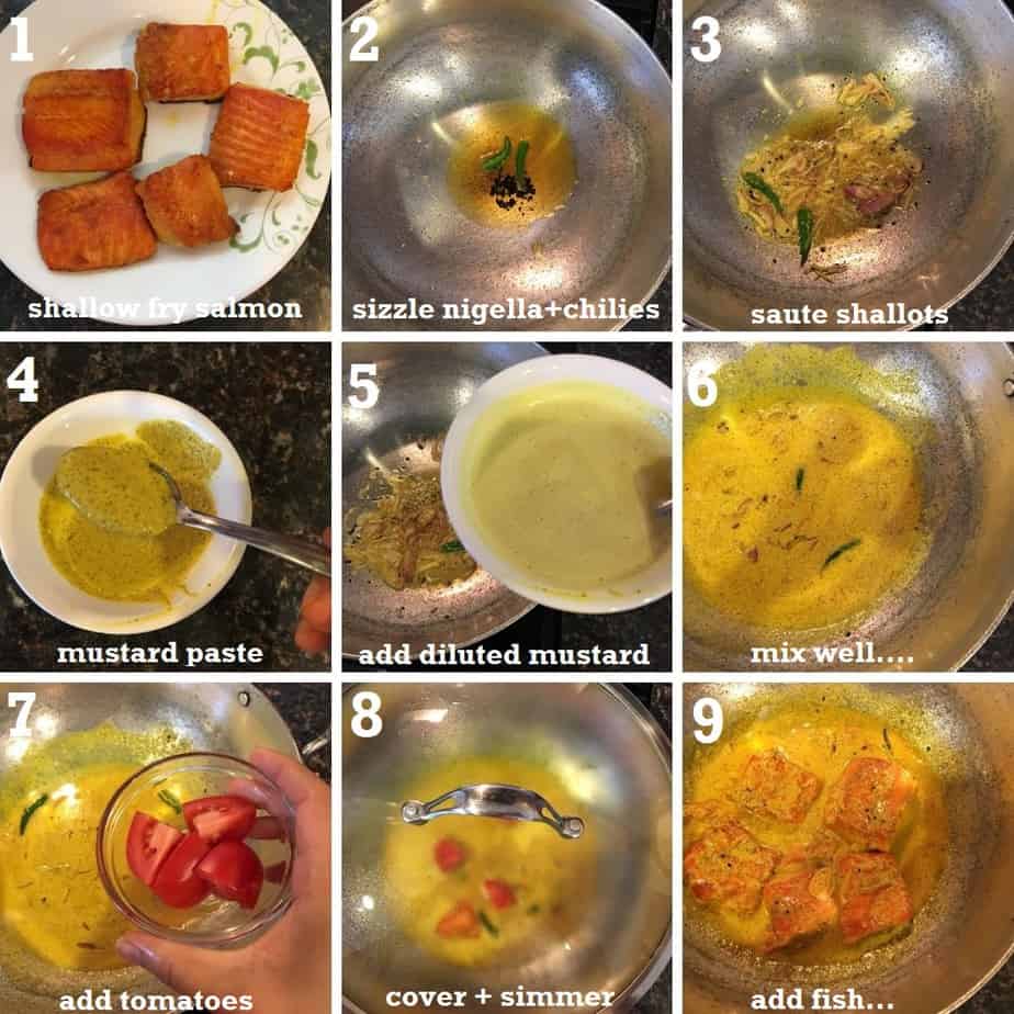 Shorshe bata salmon recipe steps with pics