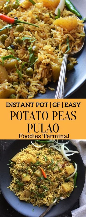 Potato Peas Pulao made in Instant Pot