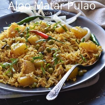 Aloo Matar Pulao Indian potato peas rice recipe