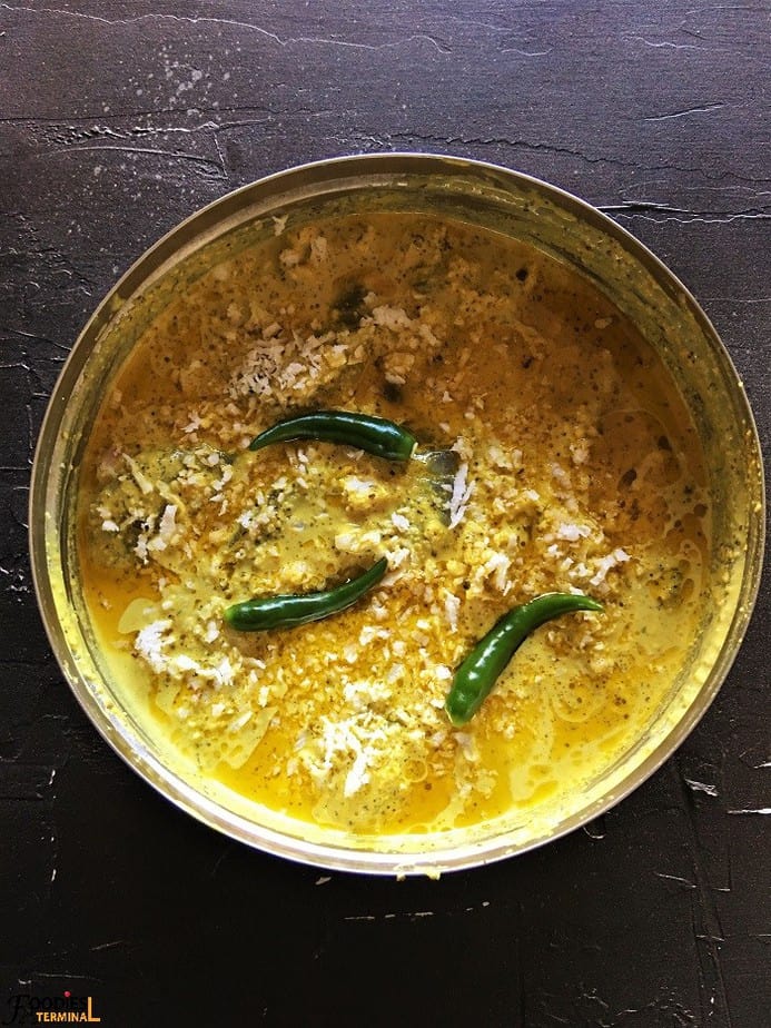 Bengali Bagda Chingri Bhapa recipe ready to be steamed