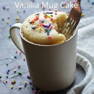 Microwave Vanilla Mug Cake no egg