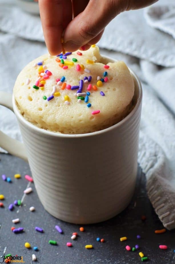 1 minute microwave vanilla mug cake recipe