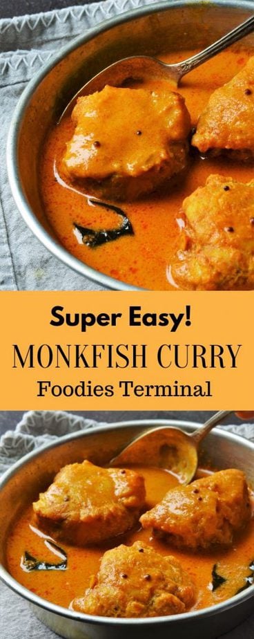 Monkfish curry with coconut milk 