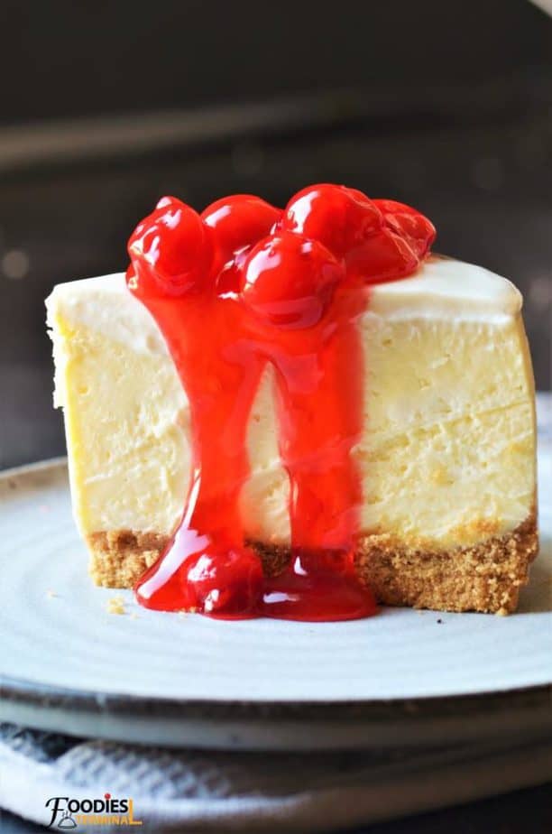 Pressure cooker new york cheesecake with sour cream topping