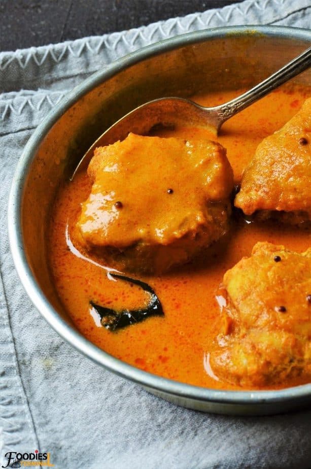 Easy Monkfish curry recipe in an aluminum plate