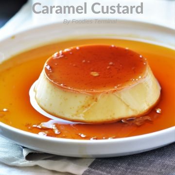 Caramel Custard on a plate