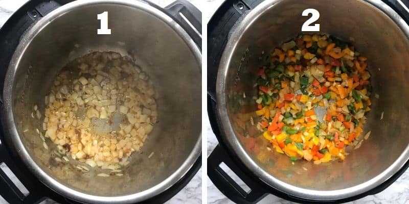 sauteing onions and bell peppers in instant pot