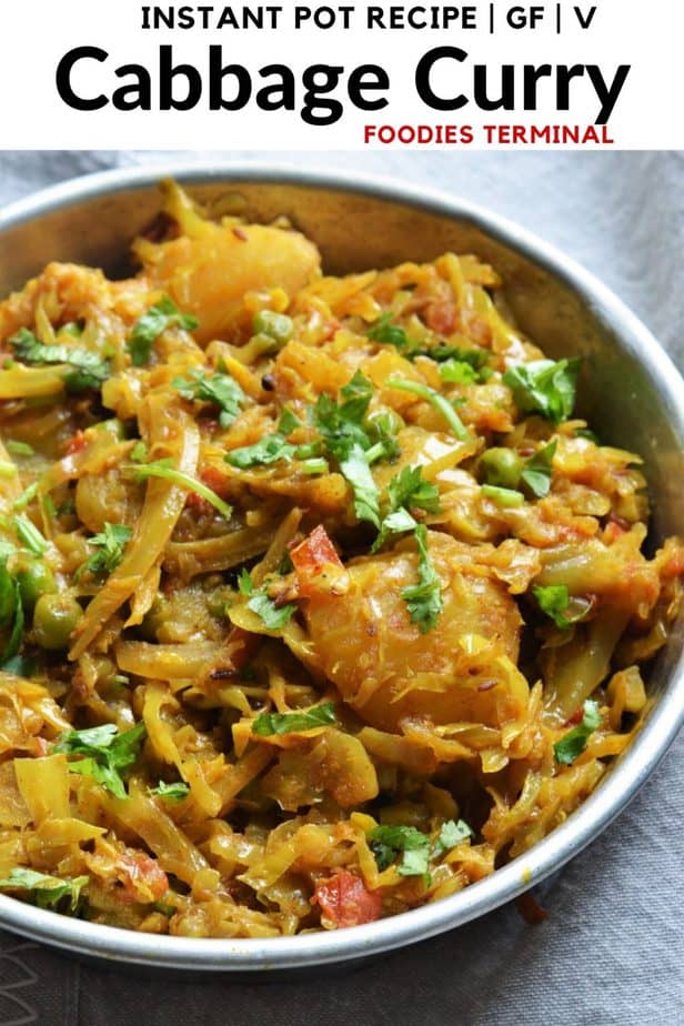 Cabbage Curry (Instany Pot) Cabbage Potato Curry » Foodies Terminal