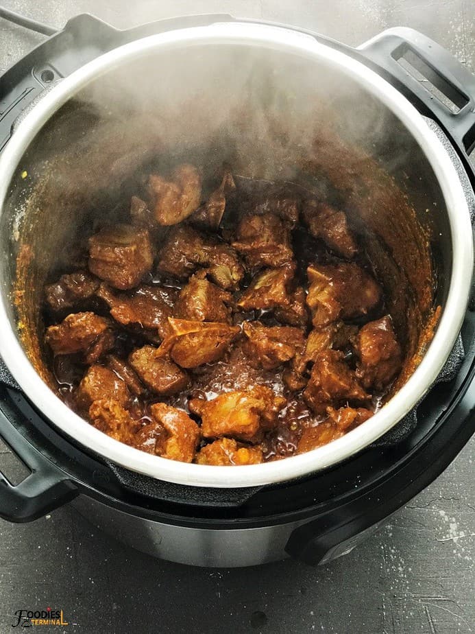 Frying gosht or mutton in instant pot