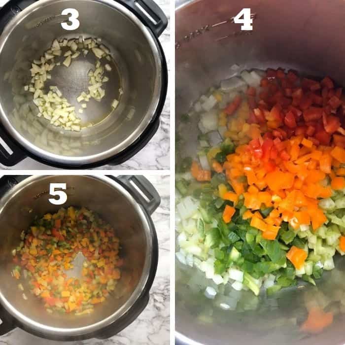 Sauteing veggies and onion in instant pot for rice