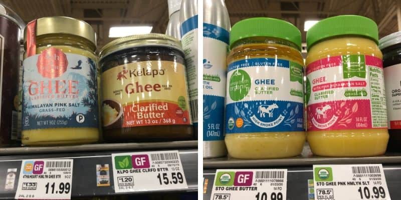 ghee in jars on store shelf