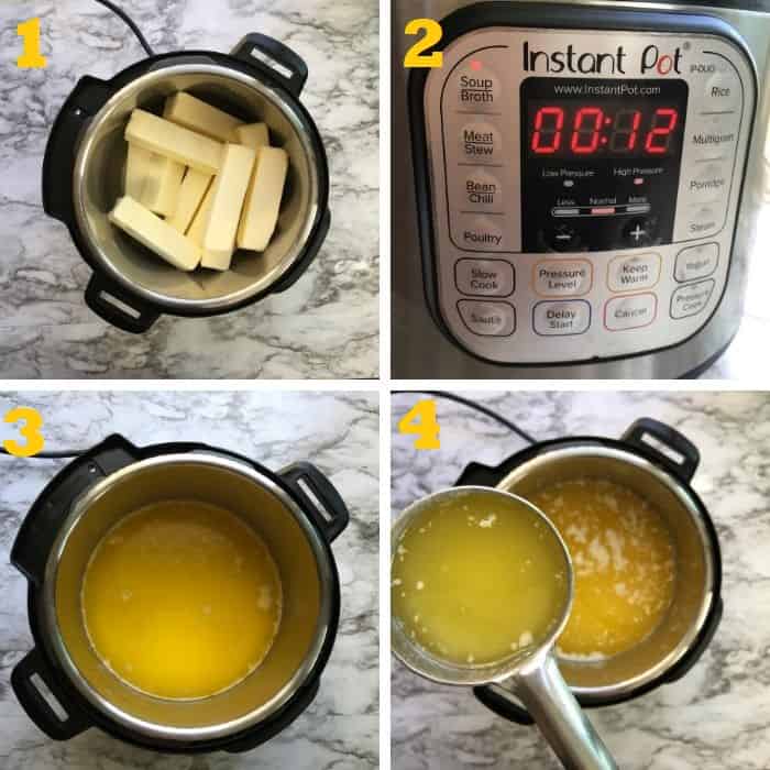 Melting butter in instant pot step by step