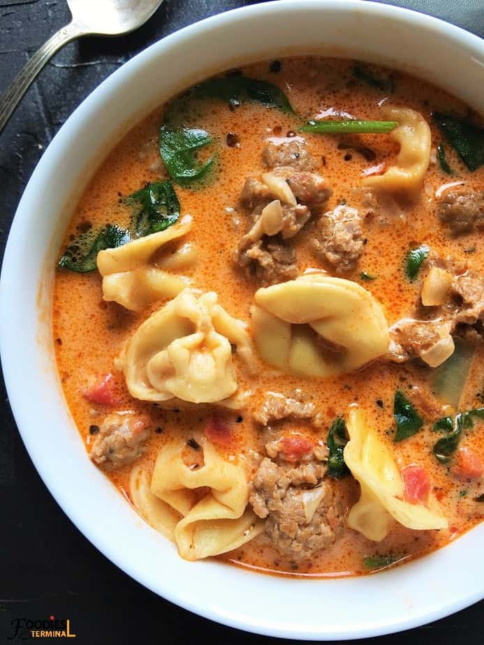 Instant Pot Tortellini Soup with Sausage (Creamy) » Foodies Terminal