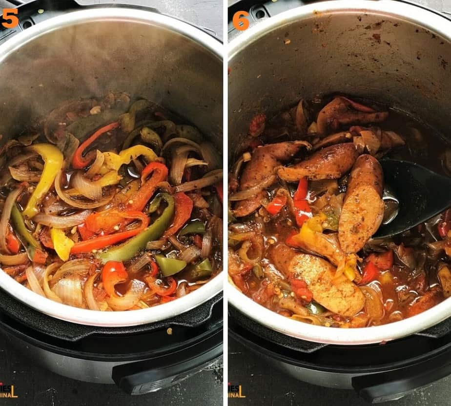 pressure cooking sausage and peppers in instant pot