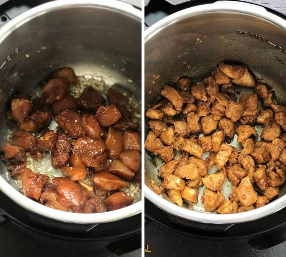 shallow frying marinated chicken pieces in instant pot