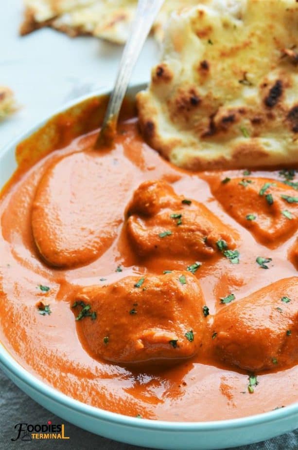 Butter Chicken served with naan