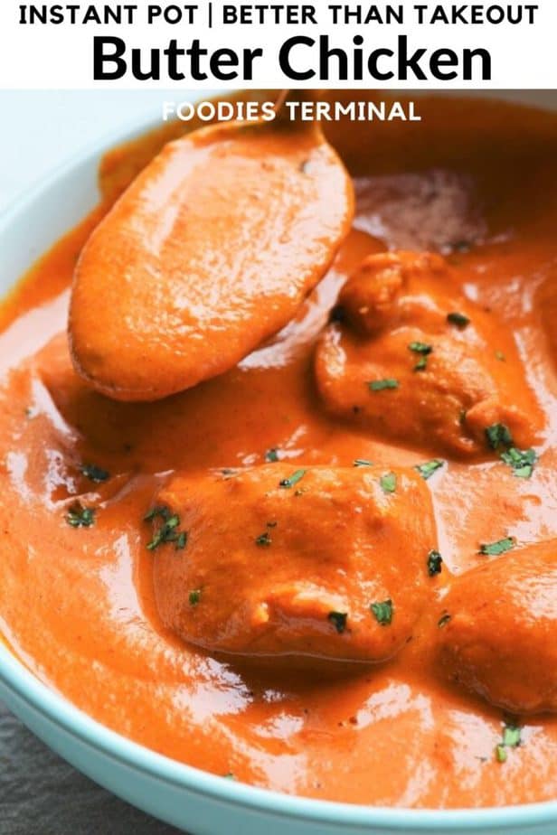 Instant Pot Butter chicken curry sauce in a spoon