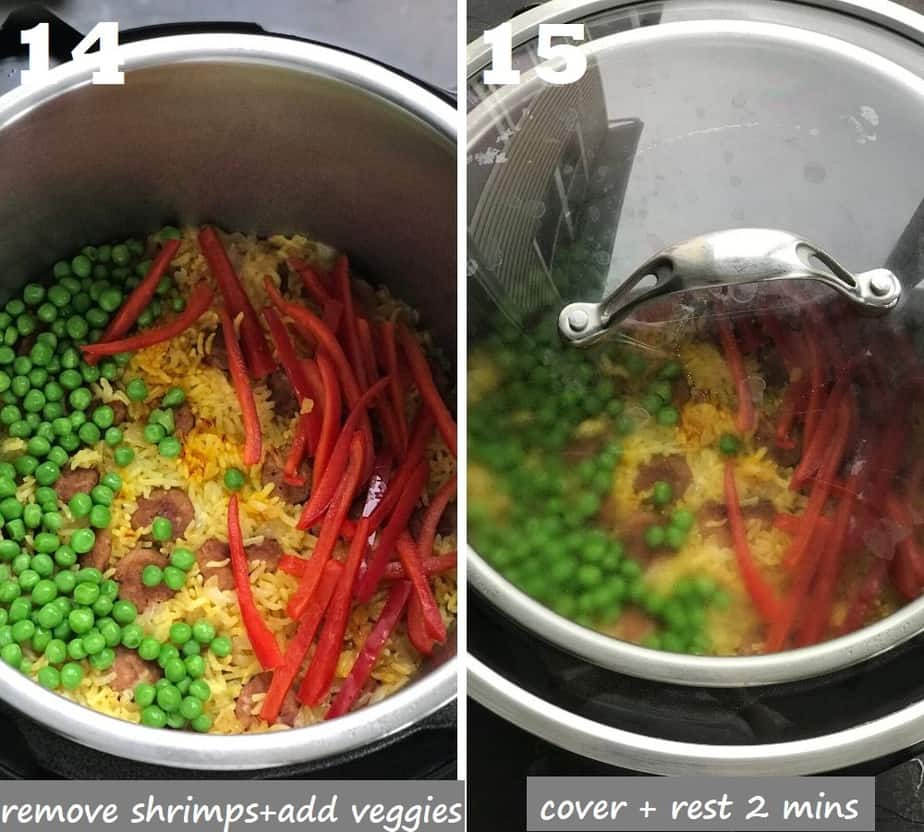 resting veggies in the instant pot to wilt them