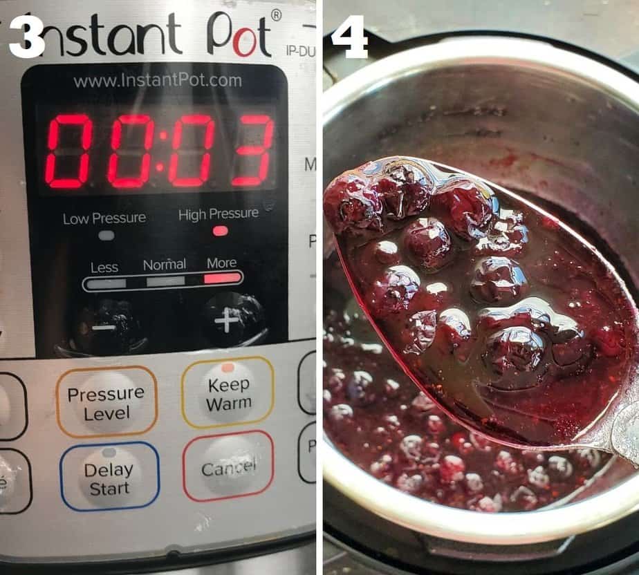pressure cooking blueberries in instant pot