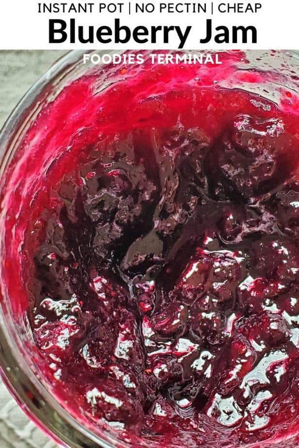 Blueberry jam Instant Pot recipe close up photo