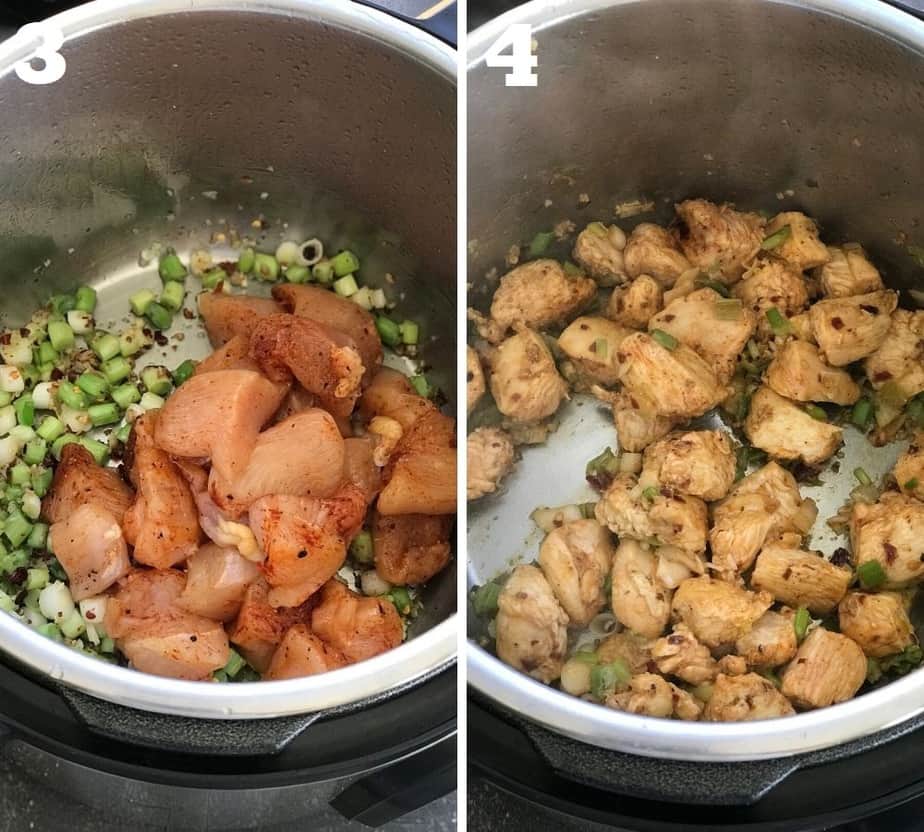 sauteing chicken with aromatics in instant pot