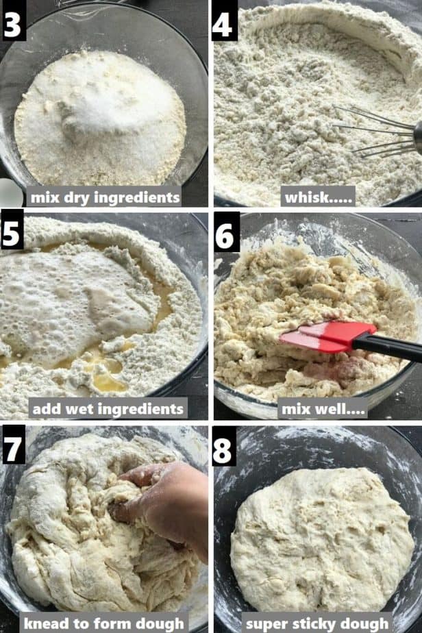 making the pita bread dough step by step