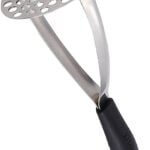 stainless steel potato masher with plastic handle