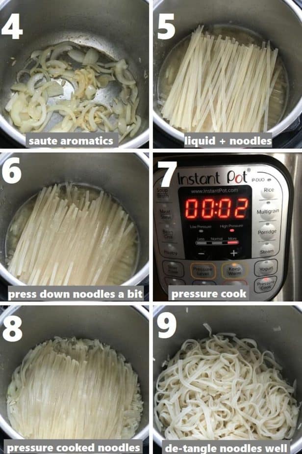 pressure cooking rice pad thai noodles in the instant pot