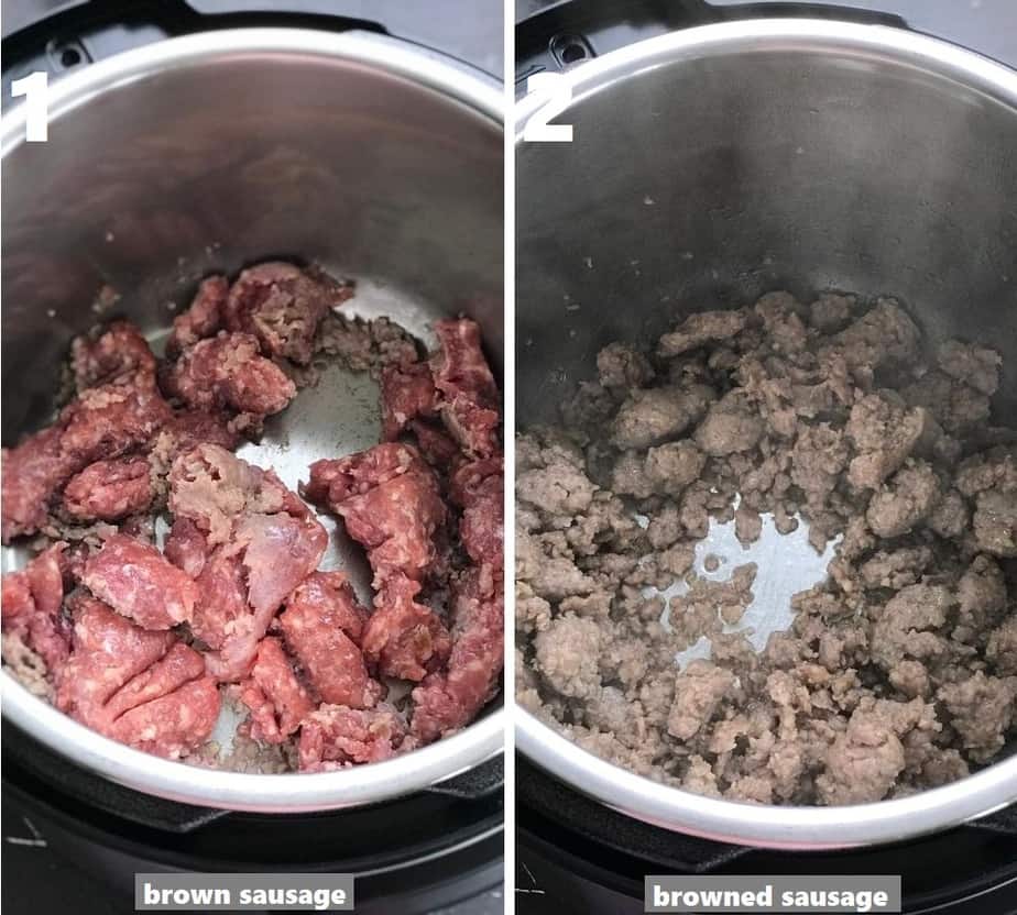 browning the sausage in instant pot