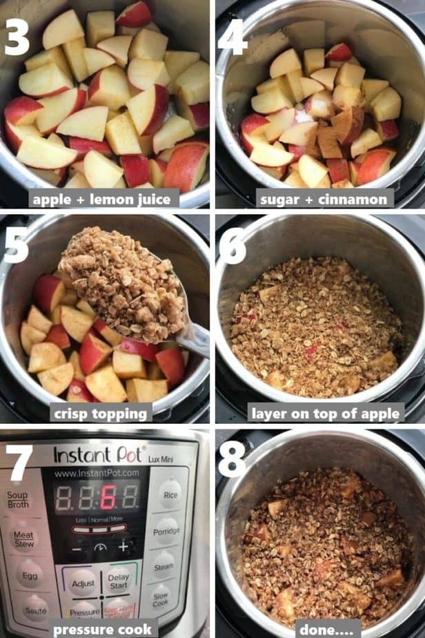 Pressure cooking easy apple crisp in instant pot
