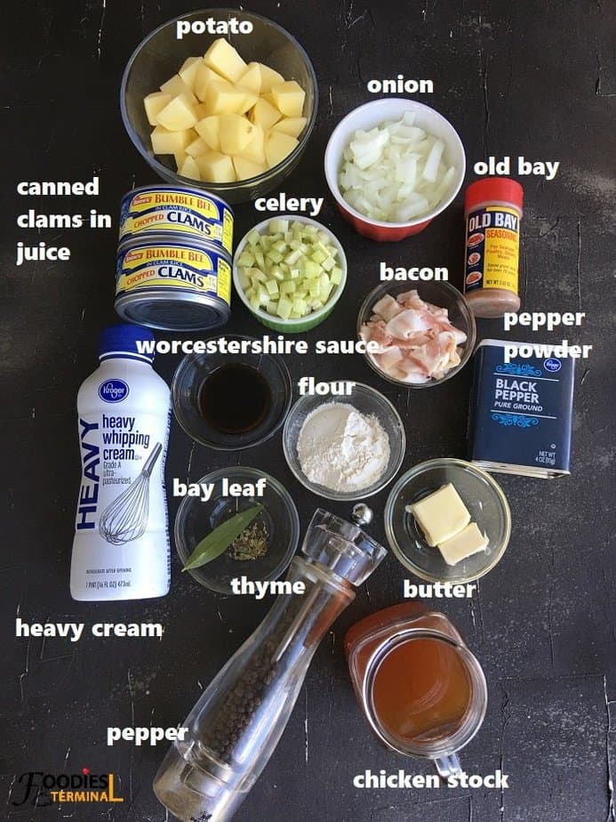 recipe ingredients on black surface