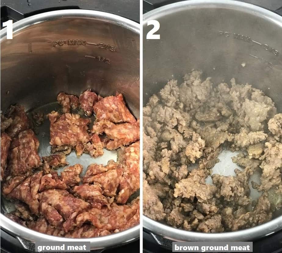 Browning the ground sausage in instant pot