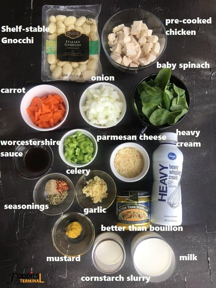 recipe ingredients on a black surface