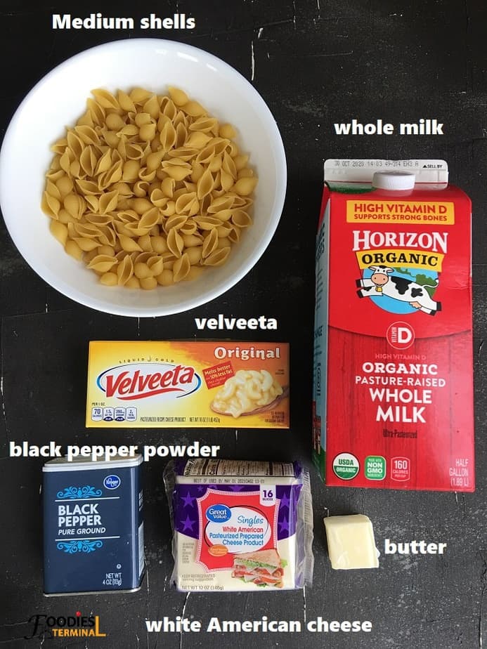 recipe ingredients on black surface