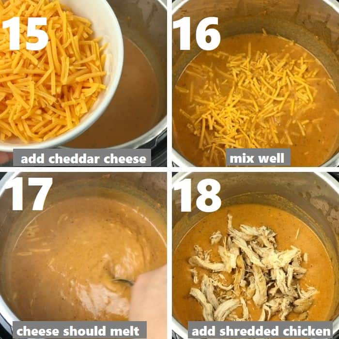 mixing dairy & chicken in the soup in instant pot