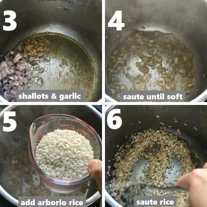 sauteing aromatics and arborio rice in instant pot