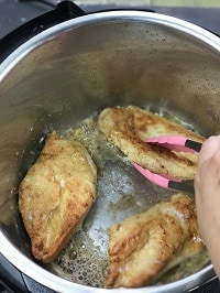 searing dredged chicken cutlets in instant pot