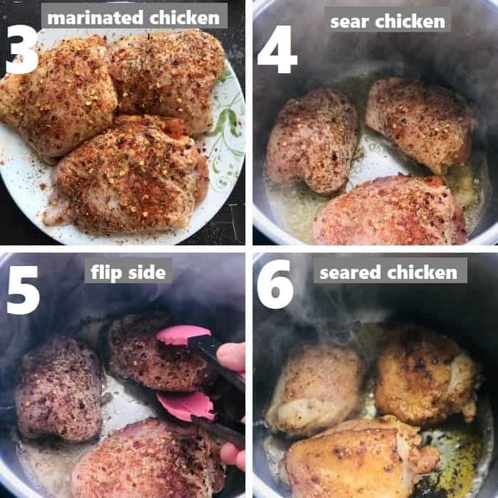 searing chicken thighs in instant pot
