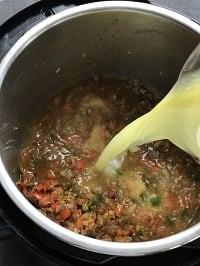 adding chicken stock in instant pot