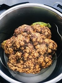 marinated whole cauliflower head in instant pot