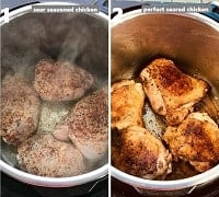 Searing chicken thighs in instant pot