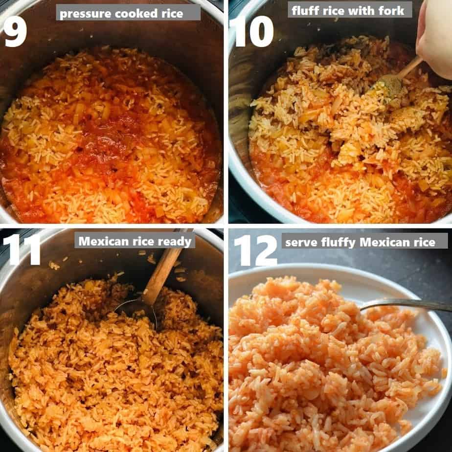 Fluffing Mexican rice