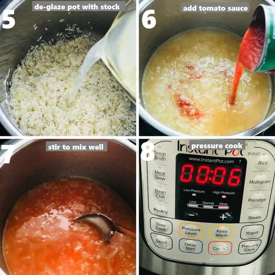 pressure cooking Mexican rice in instant pot